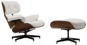 WOODWELL Ε977,1RELAX Πολυθρόνα με Σκαμπό, Σαλονιού - Καθιστικού, PU Άσπρο 87x90x80(Σκαμπώ 63x50x40)cm Ε977,1