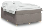 Κρεβάτι Boxspring με Στρώμα Taupe 140x200 εκ. Υφασμάτινο - Μπεζ-Γκρι