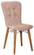 Καρέκλα Sonora I 266-000002 44x48x88cm Antique Beige-Walnut Μέταλλο,Ύφασμα,Ξύλο