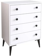 Συρταριέρα ArteLibre AMARI Λευκό Μοριοσανίδα 72x43x96cm