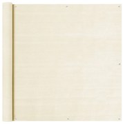 vidaXL Διαχωριστικό Βεράντας Κρεμ 120 x 500 εκ. από HDPE