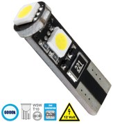 GloboStar® 81088 Λάμπα Αυτοκίνητου T10 W5W 2rd Generation Can-Bus Series LED 3 SMD 5050 2W 300lm 360° DC 12V IP20 Ψυχρό Λευκό 6000K