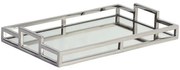 Διακοσμητικός Δίσκος Με Καθρέπτη MR19318 41x26cm Silver Espiel Ατσάλι,Γυαλί