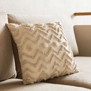 Μαξιλαροθήκη Διακοσμητική Wavy 186 Beige Gofis Home 43X43 100% Cotton