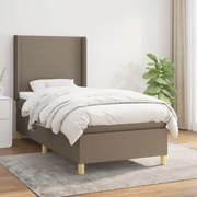 Κρεβάτι Boxspring με Στρώμα Taupe 90x190 εκ.Υφασμάτινο