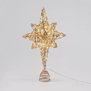 "GOLD &amp; WHITE BEAD STAR " 20 MINI WW LED ΛΑΜΠ. ΜΠΑΤ. 3ΧΑΑ,IP20 37x5x20cm ACA X11201129