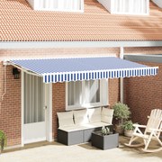vidaXL Ανταλλακτικό ύφασμα τέντας  για πλαίσιο 4x2 μ Μπλε και Λευκή