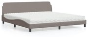 Κρεβάτι με Στρώμα Taupe 200x200 εκ. Υφασμάτινο 3208468