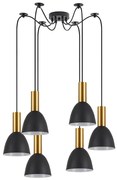 Φωτιστικό Οροφής Adept Tube 77-8639 50x50x300cm 6xE27 60W Black-Gold Homelighting