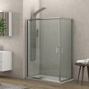 KARAG  NEW FLORA Καμπίνα ορθογώνια με διάφανο κρύσταλλο NEW FLORA 100 Χρωμέ KARAG 70x120x180cm KARAG-5206836568973