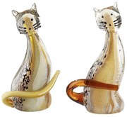 Glasart Φιγούρα Cat Γυάλινο Brown Orange PU Pcs. Assorted 10x6x18cm