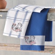 Πετσέτες Κουζίνας Πικέ (Σετ 2τμχ) Morn Blue Ρυθμός 45x70cm 100% Βαμβάκι