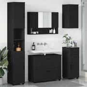 vidaXL Σετ Επίπλων Μπάνιου με συρτάρι 5 pcs Μαύρο 30 x 35 x 192 εκ.