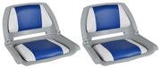 vidaXL Καθίσματα Σκάφους Αναδιπλούμενα 2 τεμ. Μπλε/Λευκό 41x51x48 εκ.
