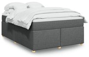 ΚΡΕΒΑΤΙ BOXSPRING ΜΕ ΣΤΡΩΜΑ ΣΚΟΥΡΟ ΓΚΡΙ 140X190 ΕΚ. ΥΦΑΣΜΑΤΙΝΟ 3285374