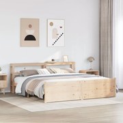 vidaXL Πλαίσιο Κρεβατιού με Κεφαλάρι 200x200 εκ. από Μασίφ Ξύλο Πεύκου