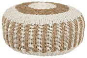 Πουφ Σκαμπό Saroni HM7851.01 Φ60x35cm Seagrass Natural-White Seagrass