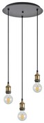 Φωτιστικό Οροφής  SE21-BR-10-3BL MAGNUM Bronze Metal Pendant with Black Fabric Cable+ - 51W - 100W - 77-8692