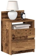 Κομοδίνα 2 τεμάχια με 2 συρτάρια Παλιό ξύλο 40x33x60 cm