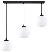 Φωτιστικό Οροφής Swirl 77-8198 3xE27 60W Black-White Homelighting Metal, Glass