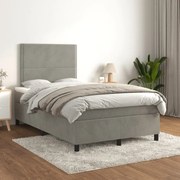 ΚΡΕΒΑΤΙ BOXSPRING ΜΕ ΣΤΡΩΜΑ ΑΝΟΙΧΤΟ ΓΚΡΙ 120X200 ΕΚ. ΒΕΛΟΥΔΙΝΟ 3142953