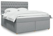 ΚΡΕΒΑΤΙ BOXSPRING ΜΕ ΣΤΡΩΜΑ ΑΝΟΙΧΤΟ ΓΚΡΙ 180X200 ΕΚ. ΥΦΑΣΜΑΤΙΝΟ 3293666