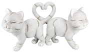 Φιγούρα Γάτα 'Kitten' Πολυρεζίνη Γκρι 7.5x20x11cm 2Τμχ
