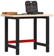 vidaXL Πάγκος Εργασίας Ορθογώνιος 100x60x83 εκ. από Μασίφ Ξύλο Δρυός