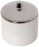 Διακοσμητικό Δοχείο Με Καπάκι ROD201K4 10x10x9cm White-Silver Espiel Πορσελάνη