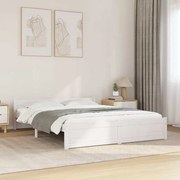 vidaXL Πλαίσιο Κρεβατιού Λευκό 140 x 200 εκ. από Μασίφ Ξύλο