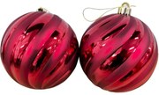 Χριστουγεννιάτικες Μπάλες (Σετ 2Τμχ) 00.01.13067 15cm Red