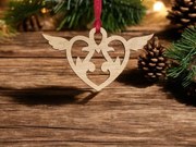 Σετ των 3 Intra απο ξύλο plywood 3mm-4mm πάχος – Αναμνηστικό στολίδι φτερών καρδιάς 35x40 cm INTRAVECTRY-MY543074