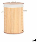 Καλάθι για τα Βρώμικα Ρούχα Kipit Φυσικό βαμβάκι πολυεστέρας Μέταλλο Bamboo Βισκόζη Ξύλο MDF 48 L 37 x 50 x 37 cm (4 Μονάδες)