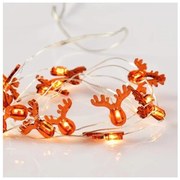 Χριστουγεννιάτικα Λαμπάκια 15 LED Τάρανδοι X07151104 ACA-X07151104-Καφέ X07151104