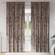 vidaXL Κουρτίνα με κουρτίνες 2 pcs Καπουτσίνο 225 x 140 εκ. Βελούδο