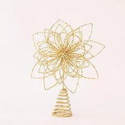 Eurolamp Κορυφή Δέντρου Λουλούδι Με Σύρμα 30x24cm Χρυσαφί 600-44923
