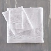 Πετσέτες Σετ 3τμχ Anika White Ρυθμός Σετ Πετσέτες 80x150cm 100% Βαμβάκι
