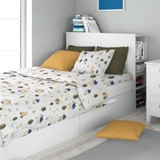 Σετ Σεντόνια 3τμχ Βαμβακερά Μονά 160x240εκ. Village 579 White-Green Dimcol