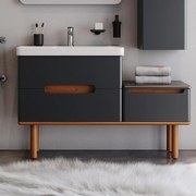 Πάγκος μπάνιου με Νιπτήρα MASAL 130 Ανθρακί 130x46x85 εκ. 130x46x85 εκ.