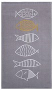 Ποτηρόπανο Fish Style Βελουτέ Grey Nef-Nef 40x60cm 100% Βαμβάκι