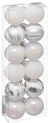 Χριστουγεννιάτικες Μπάλες (Σετ 12τμχ) A-S Silver/White 129153AB