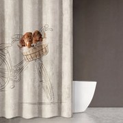 Κουρτίνα Μπάνιου Animals Des 203 Beige - Brown Saint Clair 180x200cm 180Πx200Υ 180x200cm Πολυέστερ