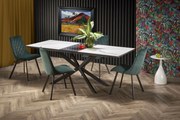 DIESEL extension table, color: top - white marble / dark grey, legs - black DIOMMI V-CH-DIESEL-ST DIOMMI-60-20601