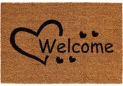 Πατάκι Εισόδου E-Coco Welcome Hearts 023 40x60cm Natural-Black Sdim 40Χ60