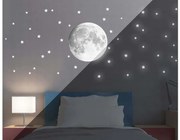 Παιδικό αυτοκόλλητο τοίχου Φωσφορίζον MOON L 18112 Ango Dalber 18112 Λευκό