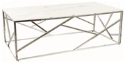 ŁAWA ESCADA A II BIAŁY EFEKT MARMURU/SREBRNY 120X60 DIOMMI-80-2756