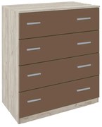 Συρταριέρα Smile Fylliana Γκρί Δρύς - Λάττε 80x45x90 εκ. 80x45x90 εκ.