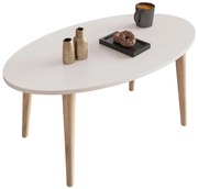 Τραπεζάκια σαλονιού VITAL C18180.01 Σετ 4 τμχ Μελαμίνη Λευκό και Σονόμα πόδια 90x50x48 εκ.