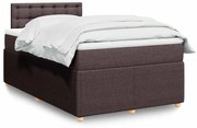 vidaXL Κρεβάτι Boxspring με Στρώμα Σκούρο Καφέ 120x190 εκ Υφασμάτινο