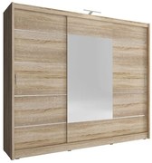 Lh-homefurniture Ντουλάπα Συρόμενη 24114-WKs-250-ALU Χρώμα Φυσικό Δρυς  250x214x62 24114-WKs-250-ALU